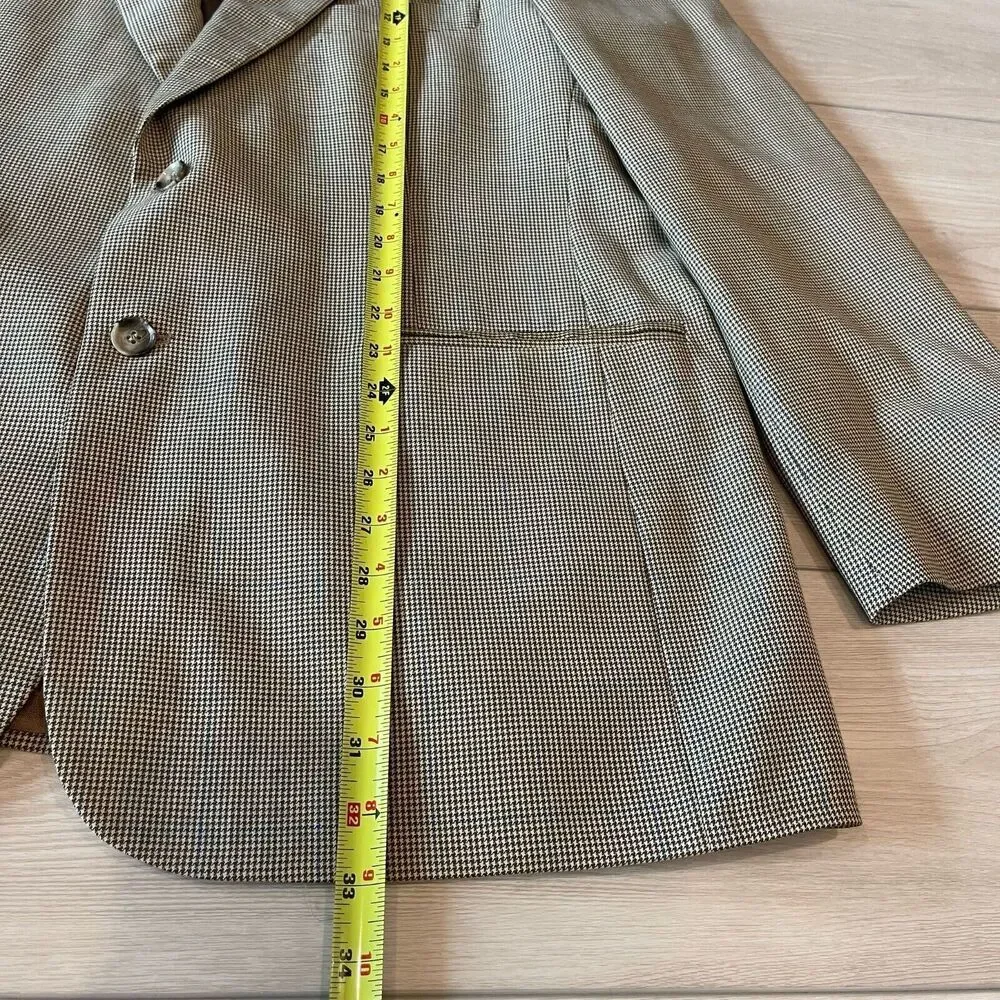 Brooks Brothers 346 Mens Blazer Wool Cashmere Blend 44R Gingham‎ Prom Formal